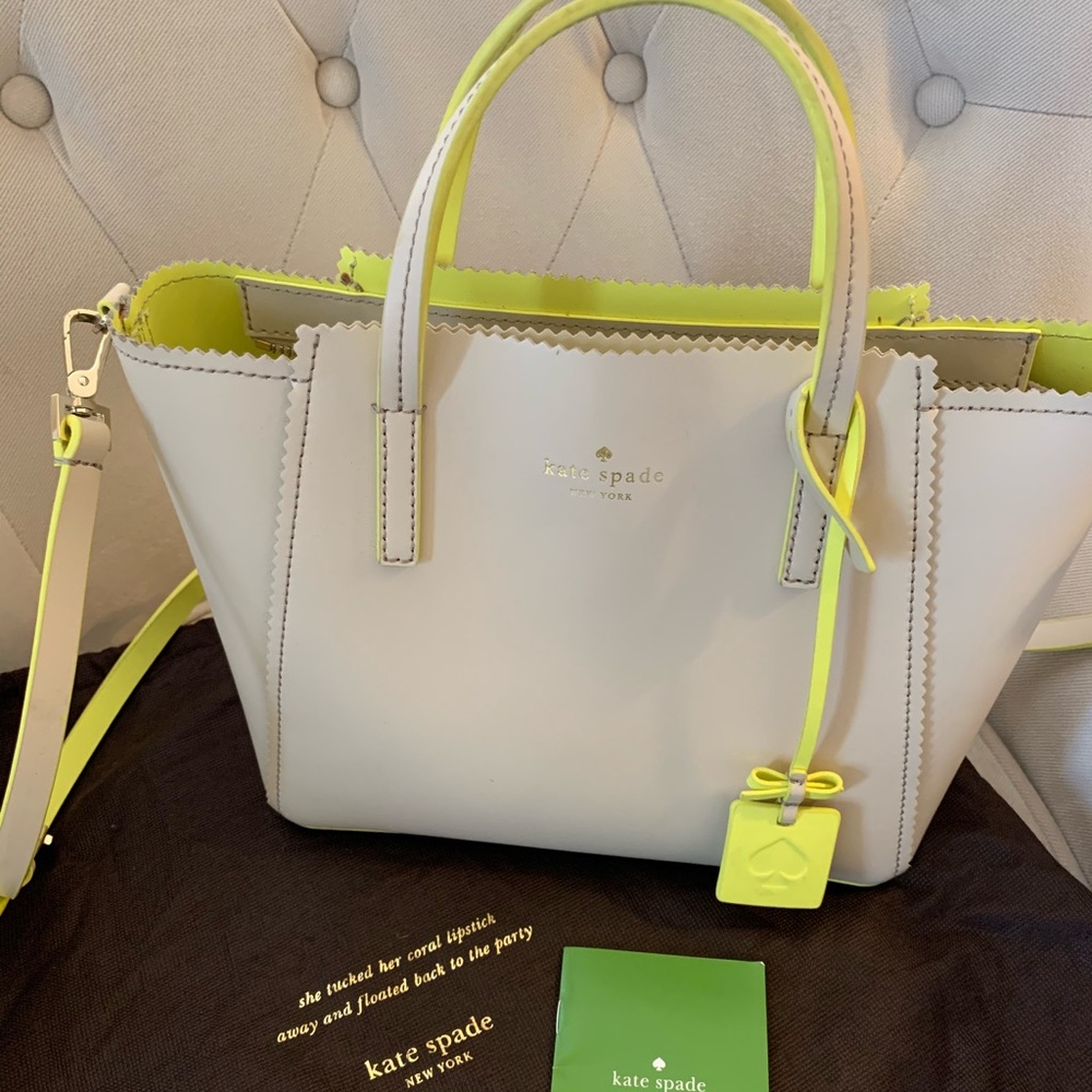 Like new Kate spade Small Loryn Beige/Neon bag